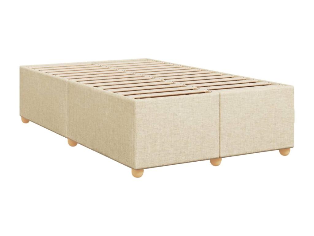 Meublori bed base with cream mattress 120x190 cm fabric