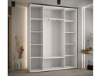 Meublori 7 Sliding Door Wardrobe 235.2/190/45 3 Doors White/White/Silver
