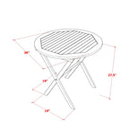 East West Furniture Outdoor Conversation Bistro Set Contains a Round Wood Coffee Table and 2 Folding Side Chairs, Natural Oil