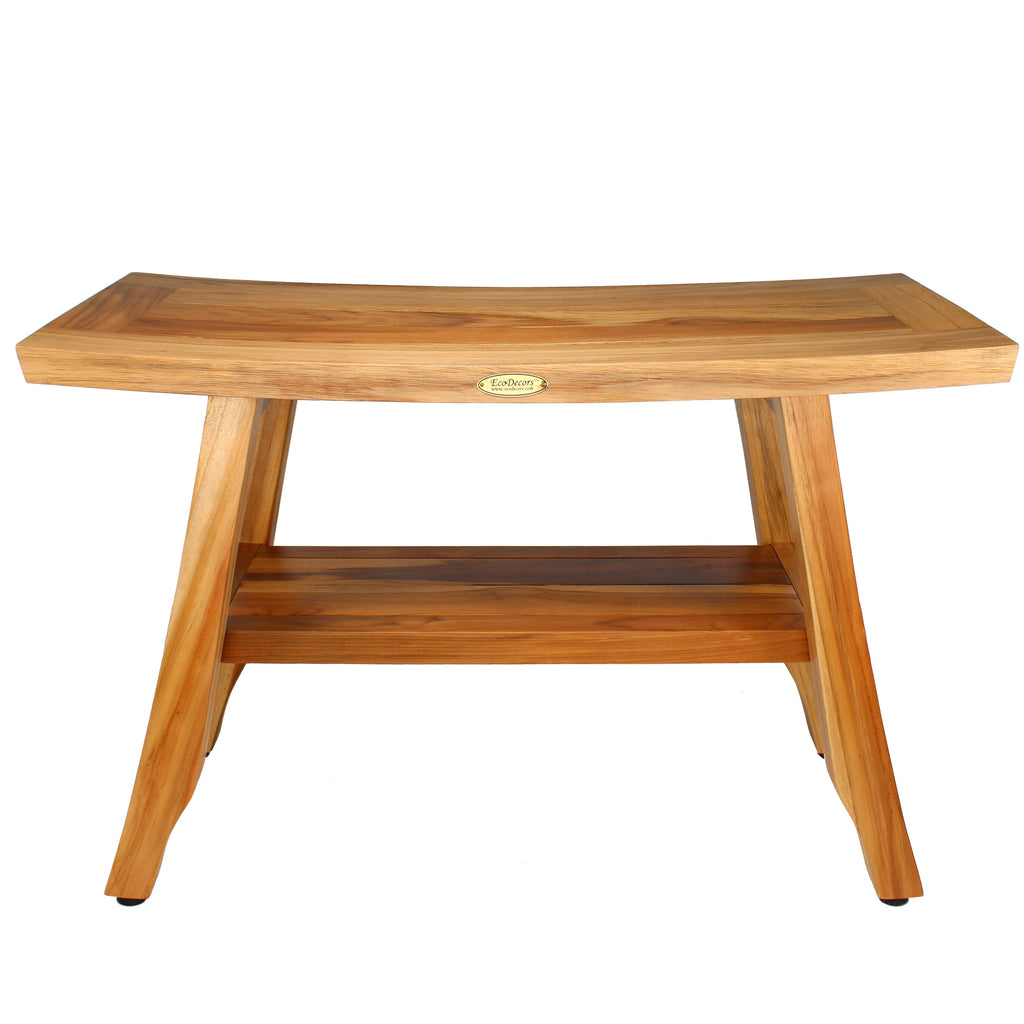 EcoDecors 28-Inch, Teak Shower Bench, Wooden Bench, Bathroom Bench, Teak Bench Bathroom, Teak Shower Stool, Teak Shower Seat