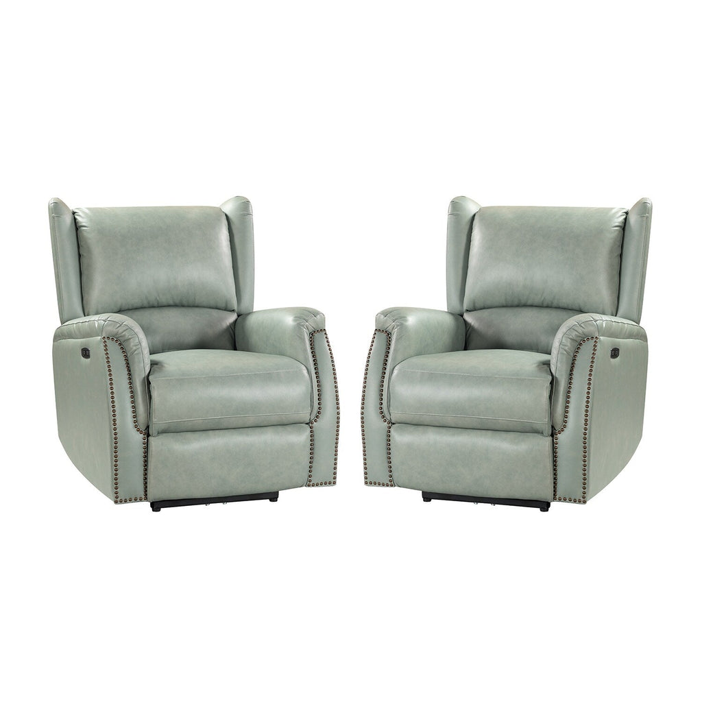 Eduardo Genuine Leather Power Recliner with USB Port Set of 2