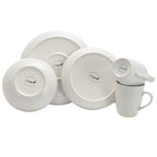 Elama Embossed Dot Two Tone 16-Piece Dinnerware Set in Powder Blue