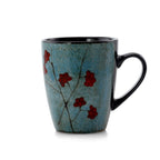 Elama Floral Accents 16 Piece Stoneware Dinnerware Set in Blue