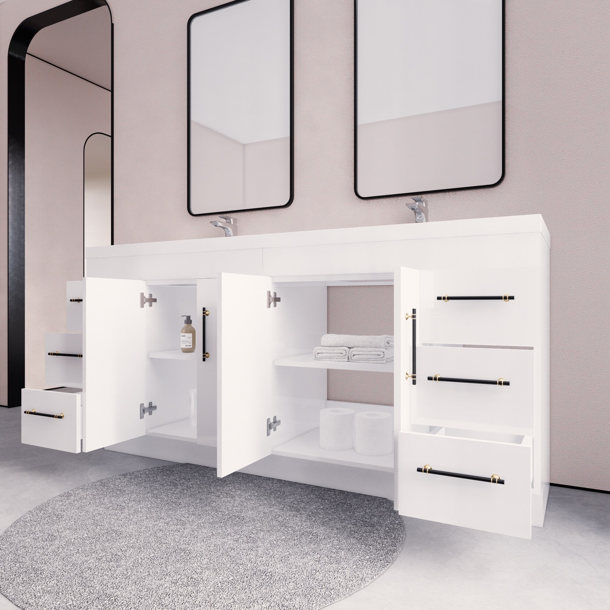 Eliza 72'' Freestanding Vanity with Double Sink