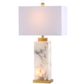 Eloise 27.5 Alabaster LED Table Lamp, White/Gold Leaf by JONATHAN Y