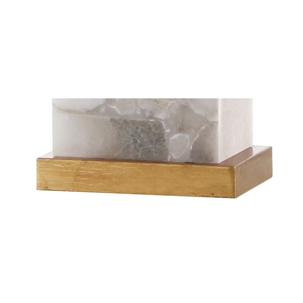 Eloise 27.5 Alabaster LED Table Lamp, White/Gold Leaf by JONATHAN Y