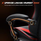 Ergonomic PU Leather 360° Swivel Gaming Recliner with Footrest, Headrest, Lumbar Support, Adjustable Height