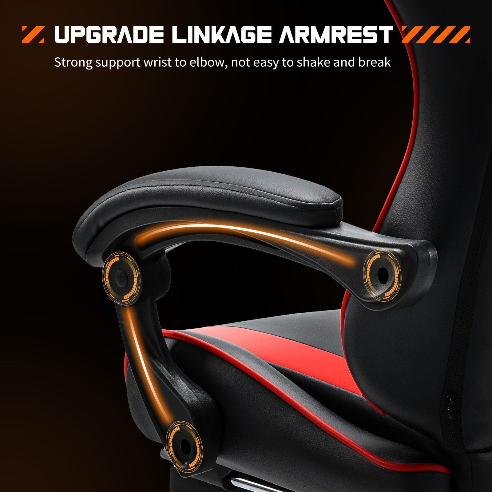 Ergonomic PU Leather 360° Swivel Gaming Recliner with Footrest, Headrest, Lumbar Support, Adjustable Height