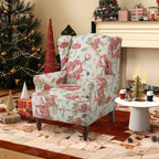 Erommy Modern Accent Chair, High Back Armchair, Upholstered Fabric Button Single Sofa with Wooden Legs for Living Room