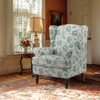 Erommy Modern Accent Chair, High Back Armchair, Upholstered Fabric Button Single Sofa with Wooden Legs for Living Room
