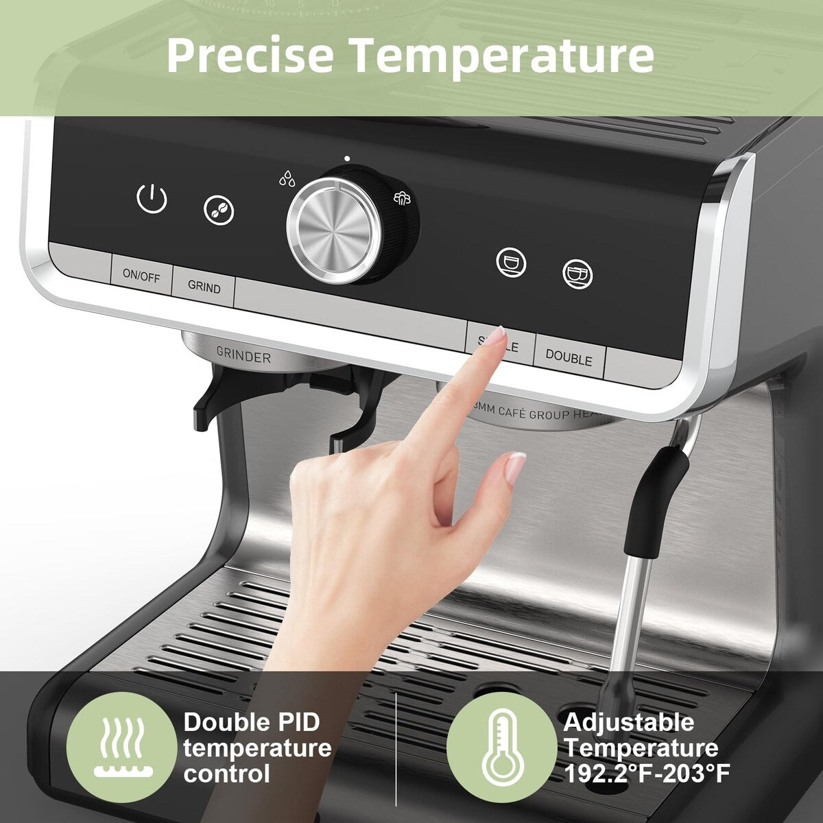 Espresso Coffee Maker, with Grinder, 2.8 L Water Tank
