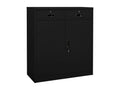 Black office cabinet 90x40x102 cm Steel