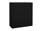Black office cabinet 90x40x102 cm Steel