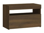 Bedside table with LED lighting, brown oak, 60x35x40 cm
