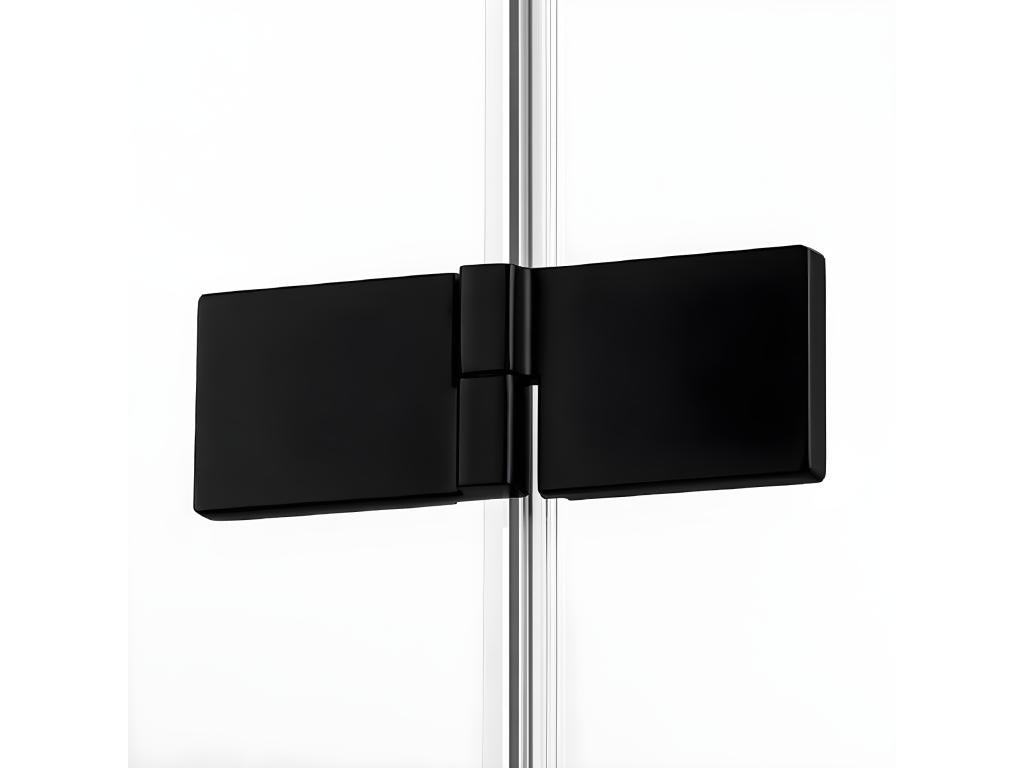 Meublori BLACK 120x90cm right-hand pivoting shower enclosure, black, front access