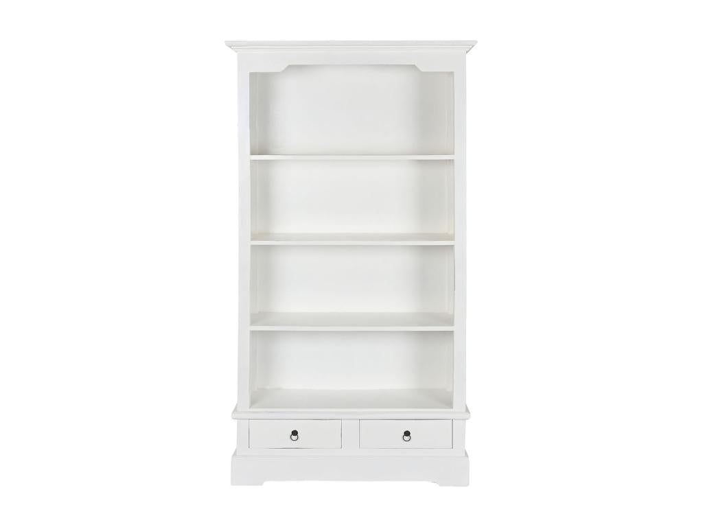 White wooden shelf unit - length 97 x depth 34 x height 180 cm