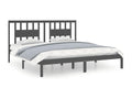 Bed frame without mattress, grey solid wood, 200x200 cm