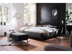 Bed - Black woven fabric - Furniture