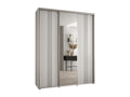 Meublori 7 Sliding Door Wardrobe 235.2/190/45 3 Doors White/White/Silver