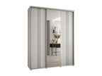 Meublori 7 Sliding Door Wardrobe 235.2/190/45 3 Doors White/White/Silver