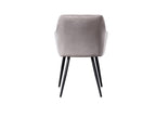 Set of 4 Meublori dining chairs - Velvet upholstered with metal legs - Light grey