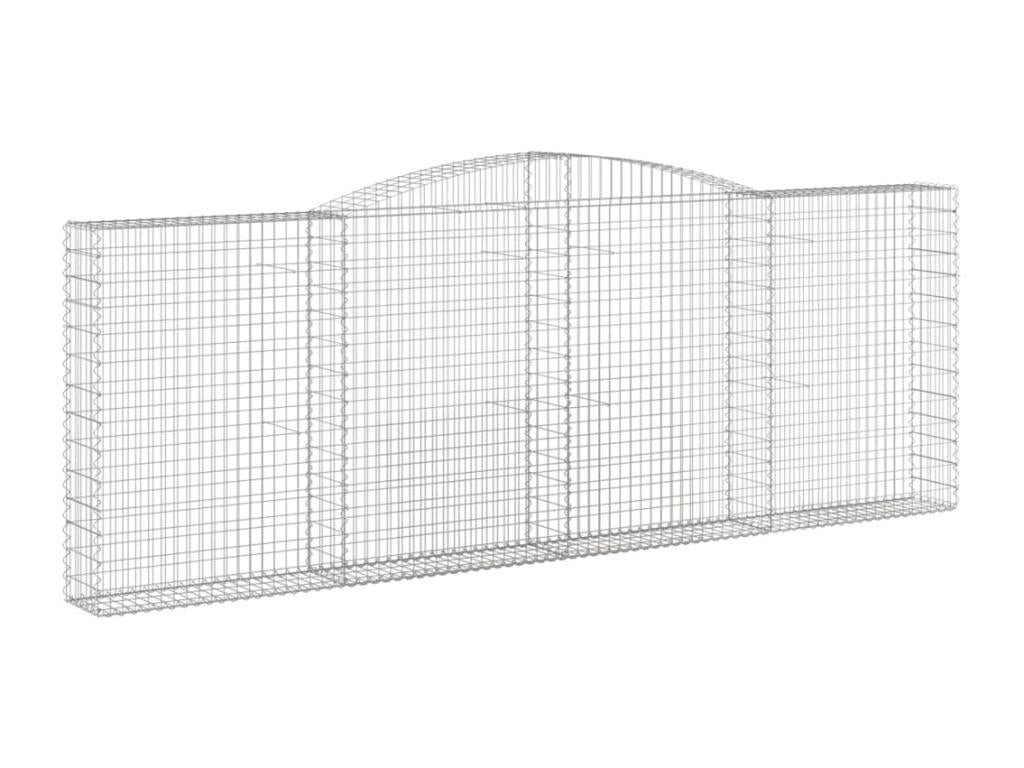 8-piece arched gabion baskets, 400x30x140-160 mm, galvanized iron