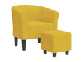 Convertible chair with footrest, yellow velvet HIUS47083