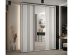 Meublori 7 Sliding Door Wardrobe 235.2/190/45 3 Doors White/White/Silver