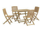 5-Piece Garden Dining Set, Solid Wood Furniture