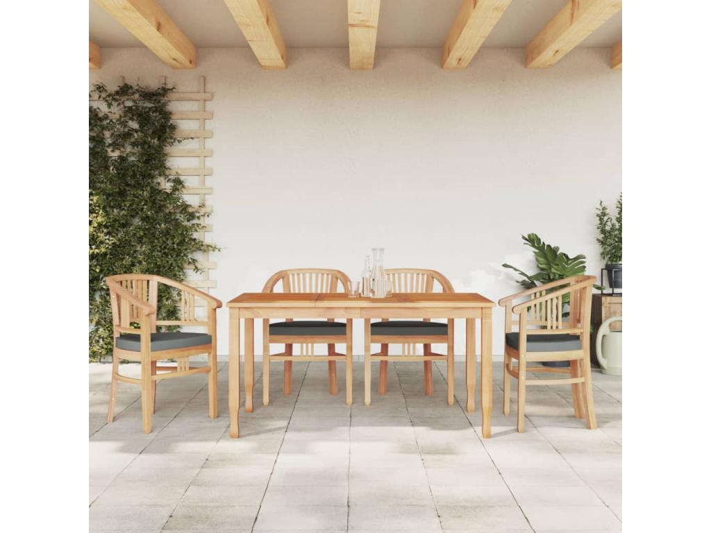 5-piece garden dining set, solid teak wood, BVWG11653