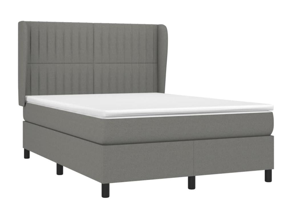 Laviecasa bed base with mattress, Dark Grey, 140x190cm, Fabric YJXV99288