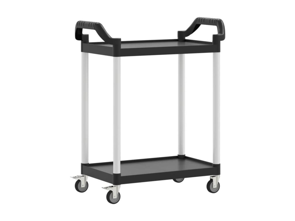 2-tier black trolley 81x41x92 aluminium