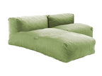Meublori 2-seater modular garden furniture set with chaise longue, green