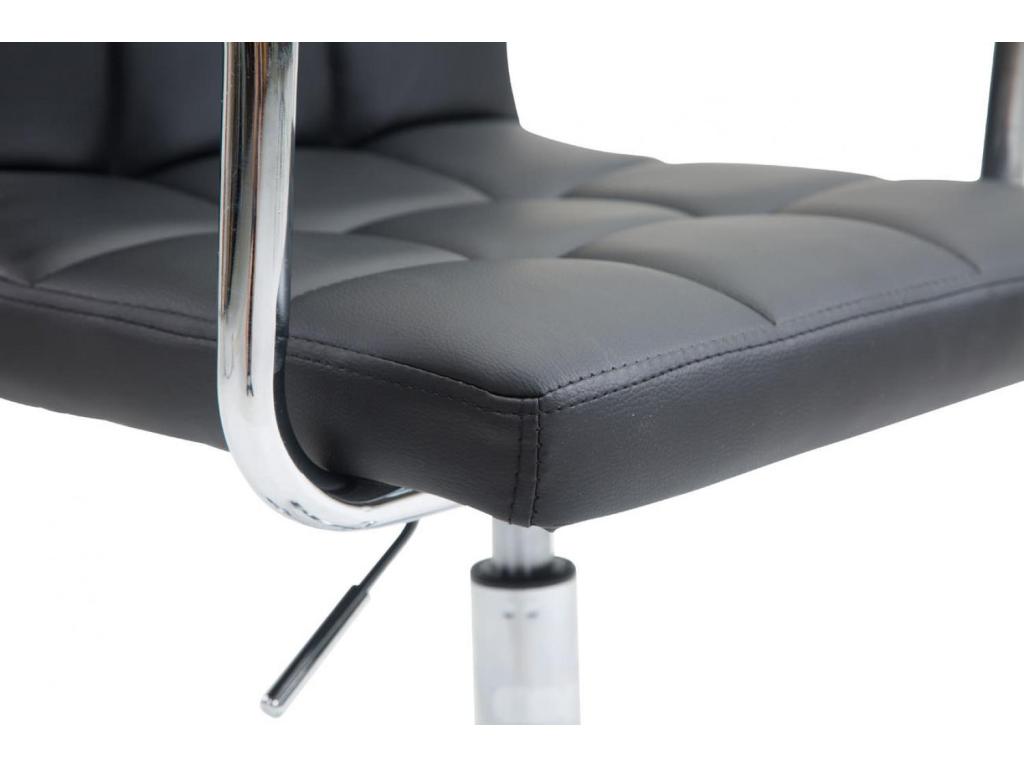 Office chair - Faux leather / Chrome metal - Black - Meublori V2