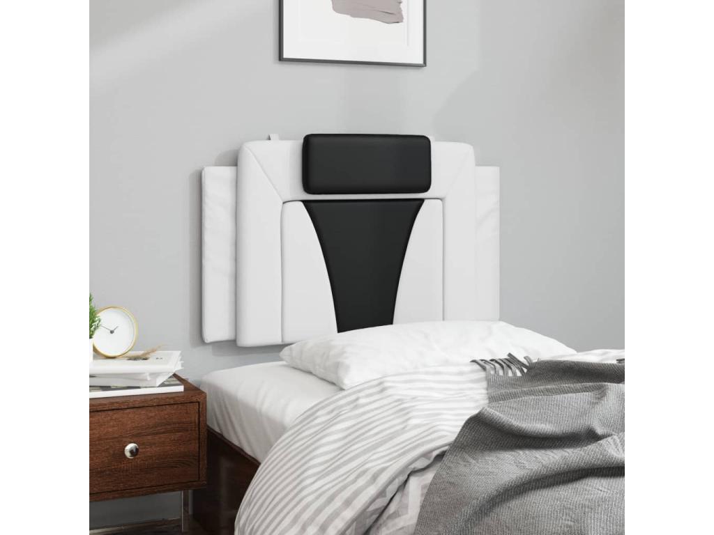 Black and white 90cm faux leather headboard cushion