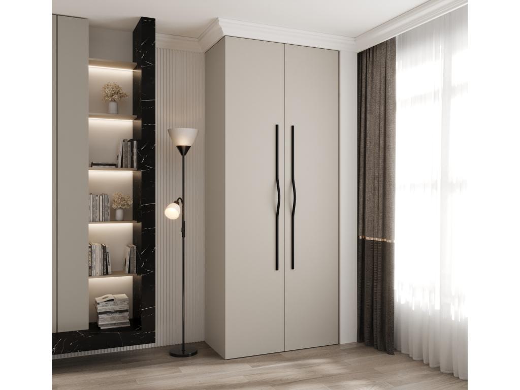 Como 2 245.5/100/40 2-door hinged wardrobe cashmere/black