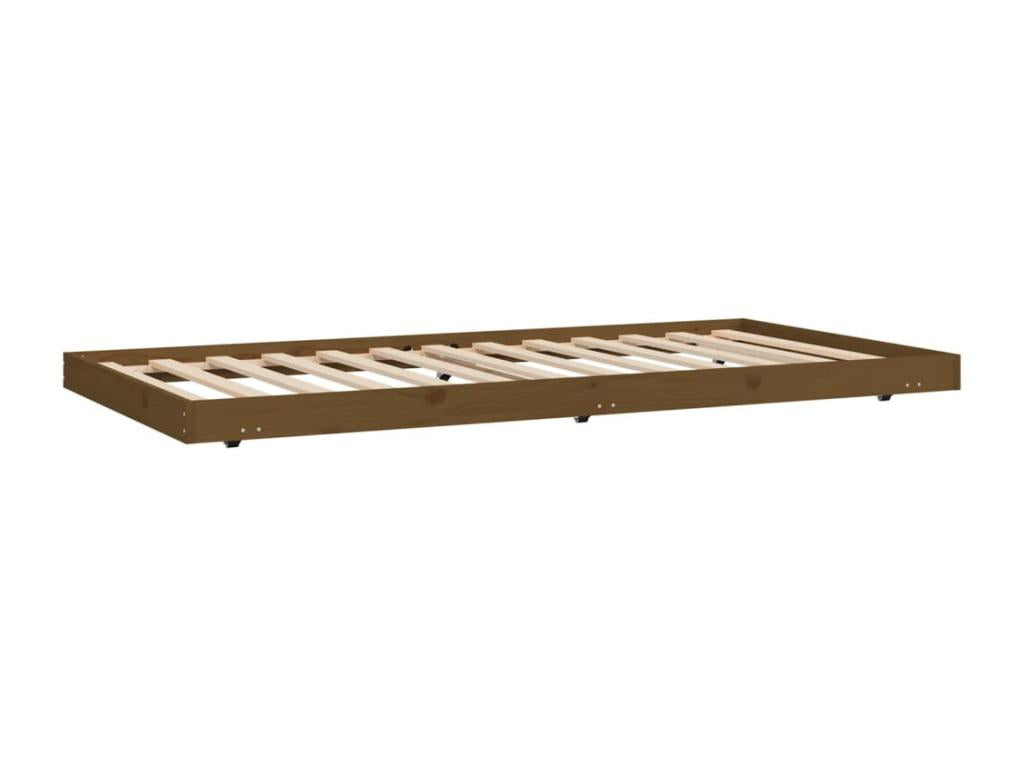 Bed frame without mattress, honey brown, 100x200cm, solid pine wood