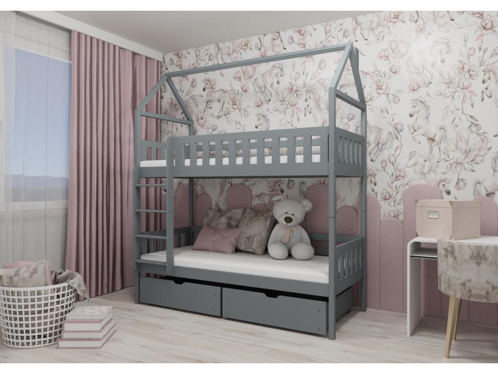 Meublori HB005 Cabin Bed 90x200 cm Grey