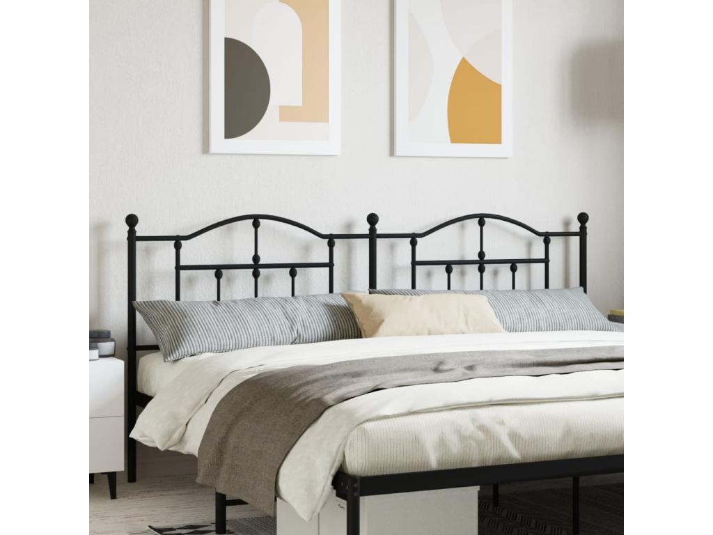 Black metal headboard 200 cm