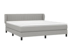 Meublori bed base with light grey 180x200 mattress, fabric