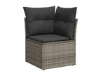 6-piece garden furniture set with grey resin wicker cushions
