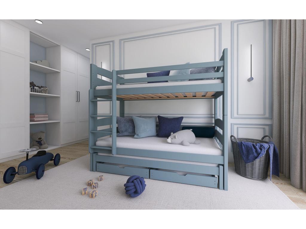 Meublori BB003 Bunk Beds 80x200 cm Grey