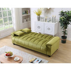 Fabric Upholstered Channel Back Living Room Convertible Sofabed