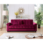 Fabric Upholstered Channel Back Living Room Convertible Sofabed