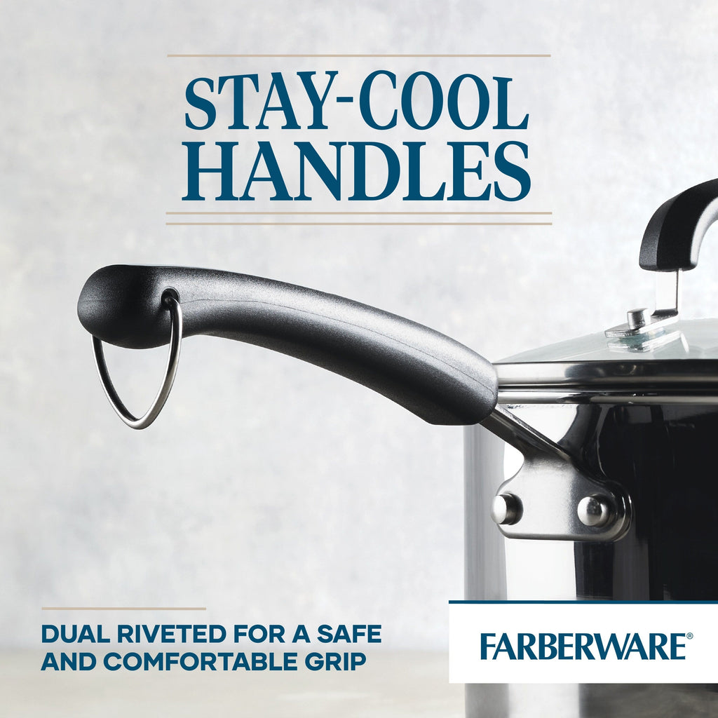 Farberware Brilliance Stainless Steel Cookware Set, 10 Piece