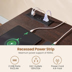 Farmhouse Executive Desk Home Office Desk File Drawer Monitor Stand Power Outlet