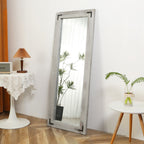 Farmhouse Rustic Wooden Framed Full Length Floor Mirror - 65x24