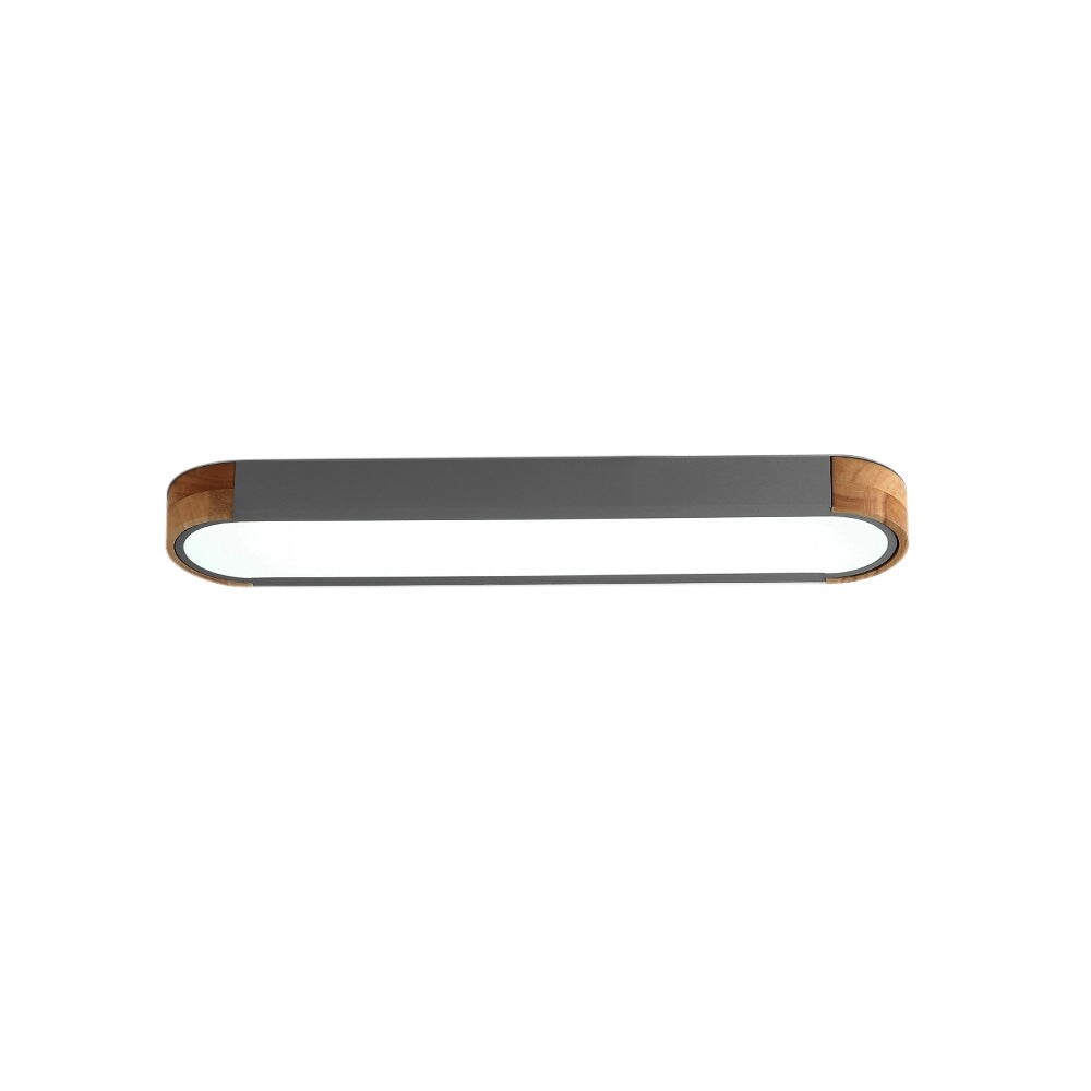 Farmhouse Wood Long Oval Dimmable LED Flush Mount - 37 3000k/6000k