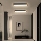 Farmhouse Wood Long Oval Dimmable LED Flush Mount - 37 3000k/6000k