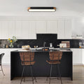 Farmhouse Wood Long Oval Dimmable LED Flush Mount - 37 3000k/6000k